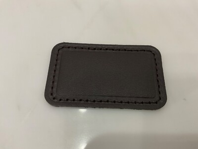 NEW Tumi Large 2-1/4  x 1-3/8  Leather Monogram Patch - DARK BROWN color