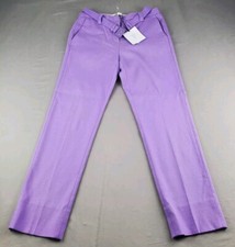 Dians Von Furstenberg Womens Pant 2 Purple Iris Georgia Belt Trousers Carrer