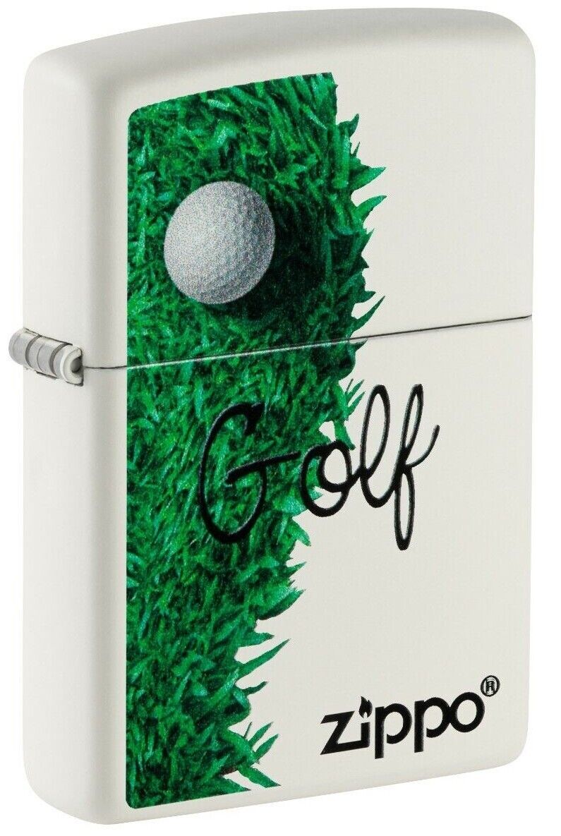 ZIPPO "GOLF DESIGN" WHITE MATTE LIGHTER / SPORT **NEW IN BOX**