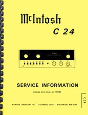 McIntosh C-24 C24 Pre-amplifier SERVICE MANUAL and SERVICE BULLETIN