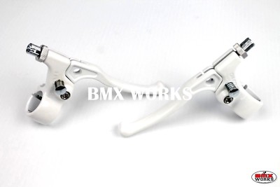 Dia-Compe MX183 - Tech 5 BMX Brake Levers Pair - White - Suits Old School BMX 