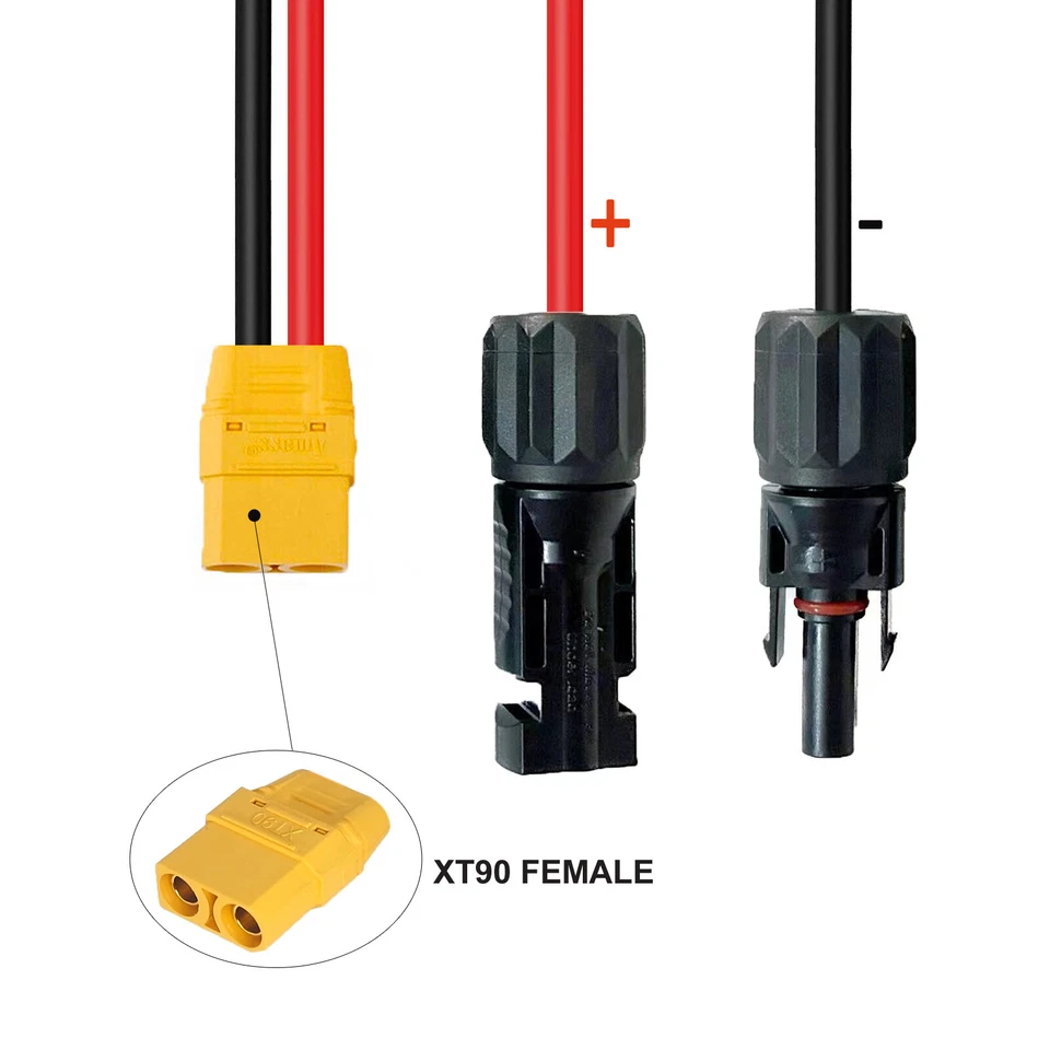10 AWG XT90 Female to Solar Connector Extension Cable Silicone Wire for RC Lipo - Image 3 of 4