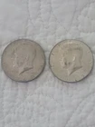 2x 40% Silver Kennedy Half Dollars 1969 D & 1965 Circulated Condition