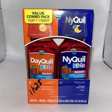 Vicks DayQuil & Nyquil Kids Cold, Cough, Runny Nose Berry Exp 11/30/2025