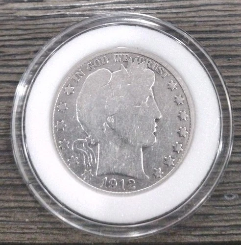 1912-P Philadelphia Barber Half Dollar 50c Silver Coin Circulated US Piece.
