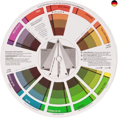 BESUCHE DEN ZJCHAO-STORE Professionelles Farbrad, Farbkreis, Anleitung zum Mischen von Farben,
