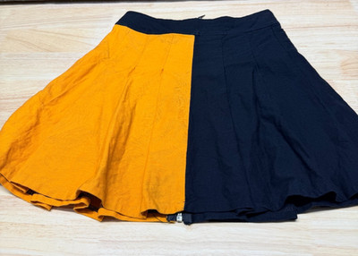 Naruto Shippuden Black And Orange Split Full Zip Mini Skirt Size M Cosplay FLAW