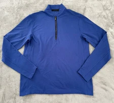 Greyson Pullover Quarter Zip Mens Small Blue Golf Performance Stretch