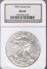1999 AMERICAN SILVER EAGLE - MS69