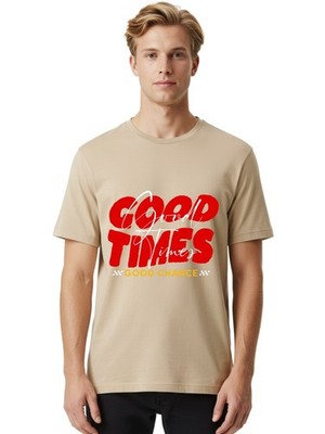 Good-Times-Good-Chance Mens Graphic Tee,100% Cotton,Casual Summer Wear