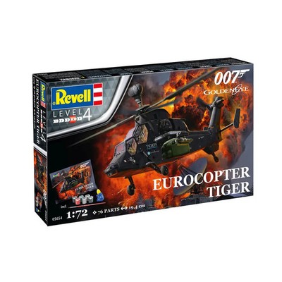 Geschenk-Set James Bond Eurocopter Tiger, Revell Modellbausatz mit Basiszubehör