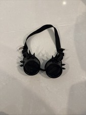 Black Spiked Goggles Tinted Lens Rave Cosplay Party Halloween Costume Steam Punk