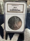 1990 $1 American Silver Eagle NGC MS69 Brown Label