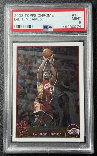 LEBRON JAMES PSA 9 2003-04 TOPPS CHROME #111 ROOKIE CARD RC CAVALIERS MINT