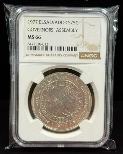 El Salvador – 25 Colones – 1977 Governors’ Assembly – NGC MS 66 - Item #002