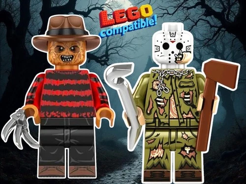 2 NEW Horror Movie Figure Custom FREDDY KRUEGER Mini figures JASON VOORHEES Mask
