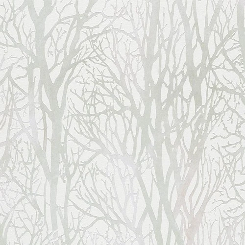 As Creation Forest Wood Tree Metallic Pearl Emboss Wallpaper Green White 300942