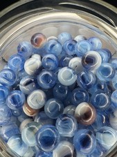 10x 5/8" Jabo Classics Marbles Lot Clear Blue, White, Brown Non-UV