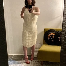 Vintage Fringe Dress, 1970’s Mod, Joy Stevens California Size 10