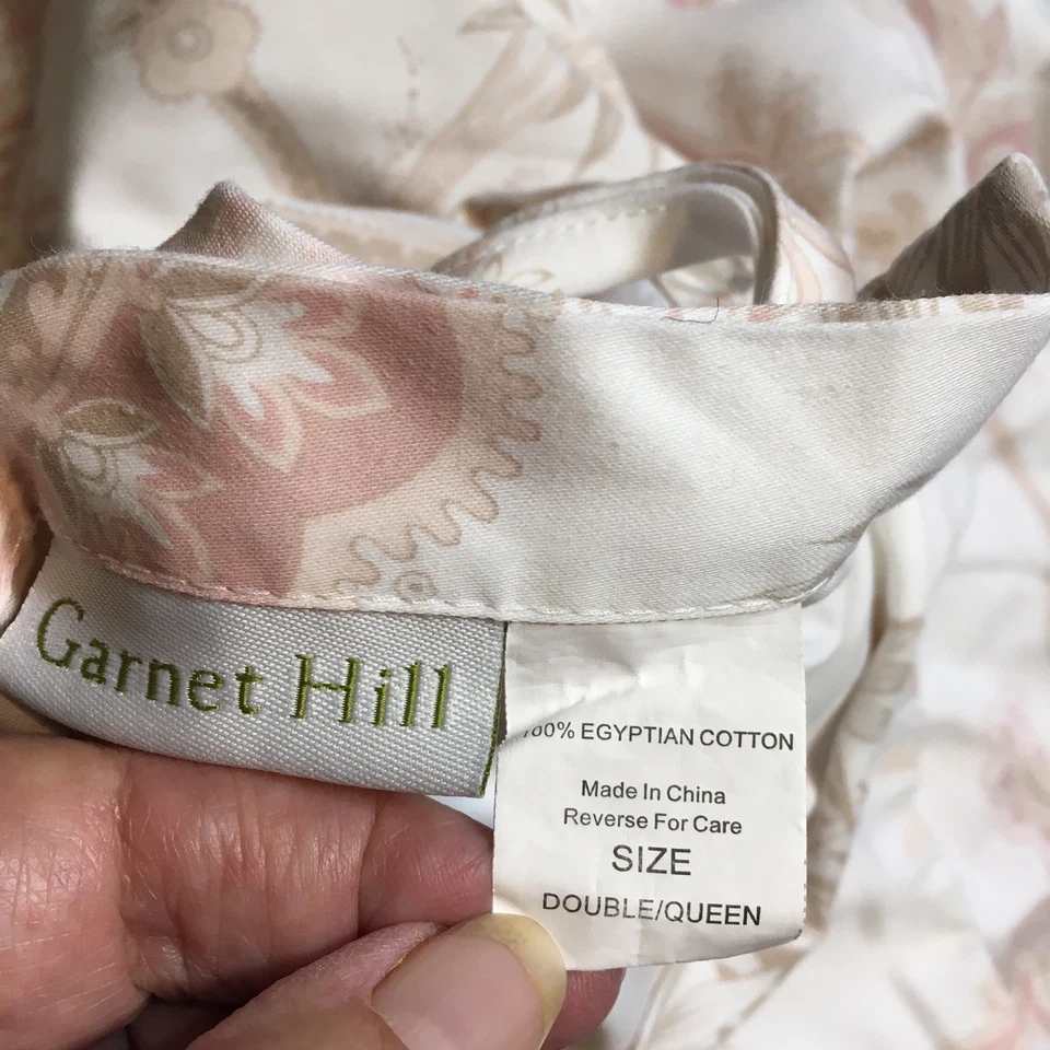 Garnet Hill Duvet Queen/Double 2 Pillowcases Egyptian Cotton Soft Pale Pink - Image 2 of 4