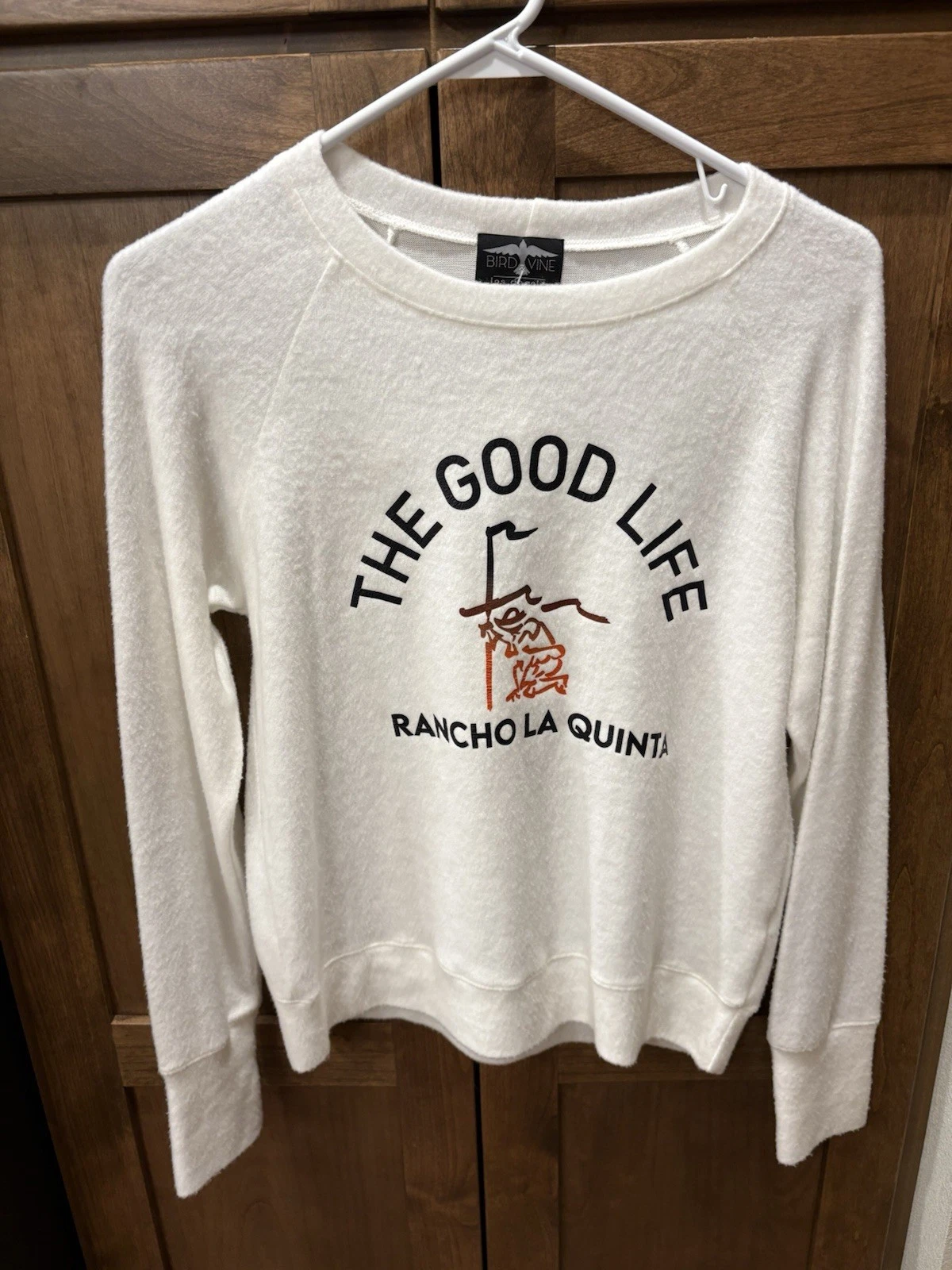 NEW Bird & Vine “ The Good Life “ Lightweight Fleece Sweatshirt White Xs