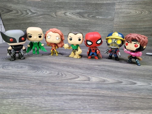 Lot 7pc Funko Pop Wolverine/Spider-Man/Gambit/Phoenix/Star-lord/Sandman/Vulture