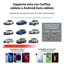 Adattatore Wireless 2 in 1 per Auto CarPlay e Android Mini Dongle Plug & Play - Miniatura 5