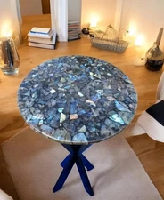 "Labradorite Coffee Table Top – Natural Stone, Unique Gemstone Luxury Home Déco"