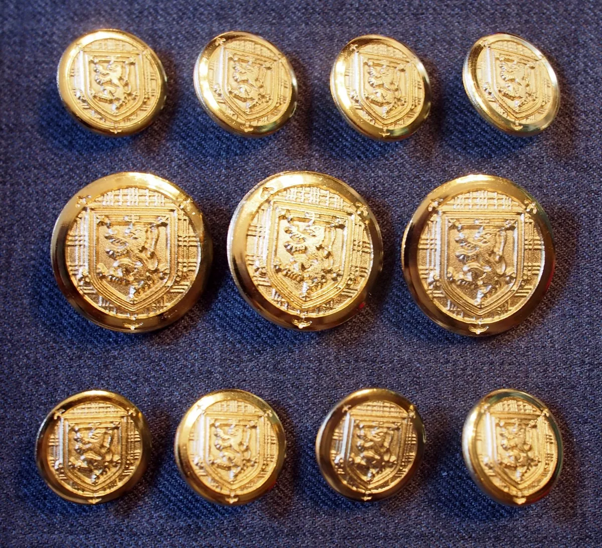 Gold Blazer Buttons Set For Suit, Blazer, or Sport Coat - High Quality