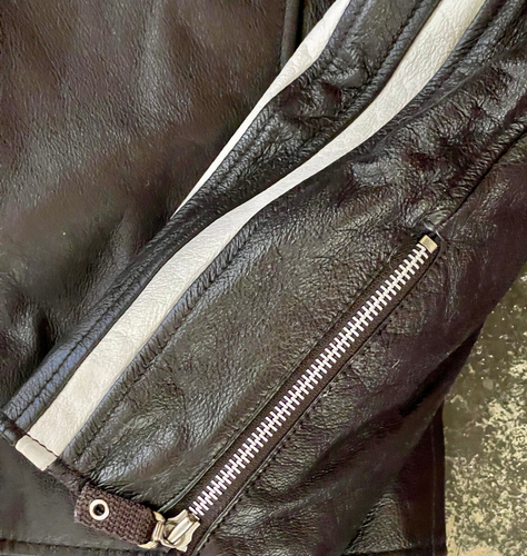 Y2K Dk Brown Leather WILSONS M. Julian Motorcycle Cafe Racer Moto Biker Jacket M - Picture 3 of 12