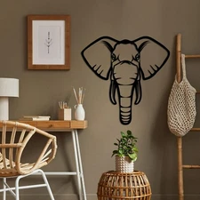 Elephant Metal Wall Art, Metal Wall Decor, Wall Hangings, Minimalist Wall Art