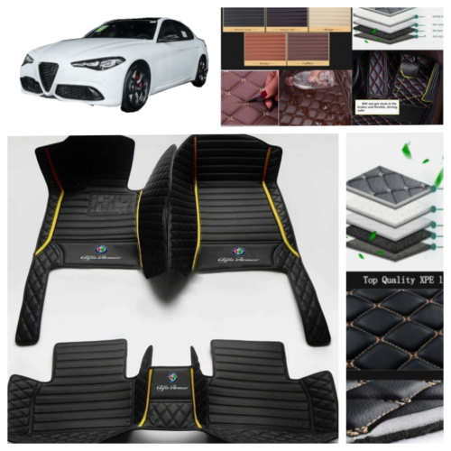 For Alfa Romeo Giulia 2017-2024 Car Floor Mats Leather Waterproof Carpets Luxury - Foto 13 di 34