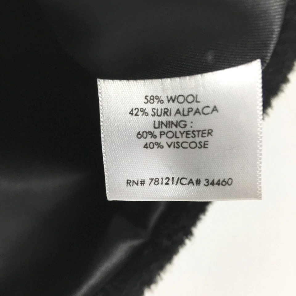 Eileen Fisher 女式小号背心羊毛 Suri 羊驼混纺按扣黑色 — 第 4/4 张图片