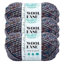 (3 Pack) Lion Brand Yarn 640-527D Wool-Ease Thick & Quick Bulky Yarn, Abalone