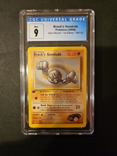 Brock's Geodude (1st Edition) graded CGC 9 for sale on eBay