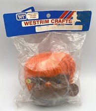 Vintage Westrim Crafts Black Mitzy Doll Head Hands Orange Yarn Hair SEALED 9605