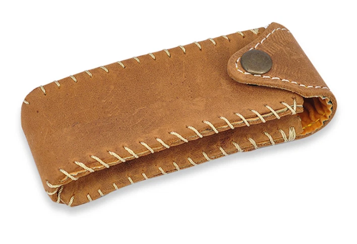 складной нож Jackknife сумка держатель мешок талии упаковка корова кожаный чехол желтый H532 - Изображение 3 из 4