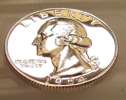 1964 Choice / Gem Proof Quarter 90%   Blazing Mirrored Surfaces #309-33