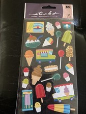 Craft Sticko Stickers Ice Cream Truck Sundae Cone Popsicle Snow Cone Scoops 25pc