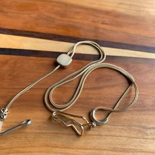 Antique Swank 15" Double Gold Filled Pocket Watch Chain w/ Fob #89