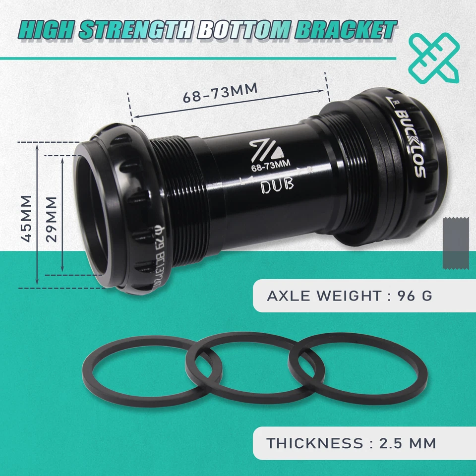 BUCKLOS 170mm DUB 29mm Boost BB68/73mm Enduro MTB Bike Cranks BSA Direct Mount - image 3 of 4