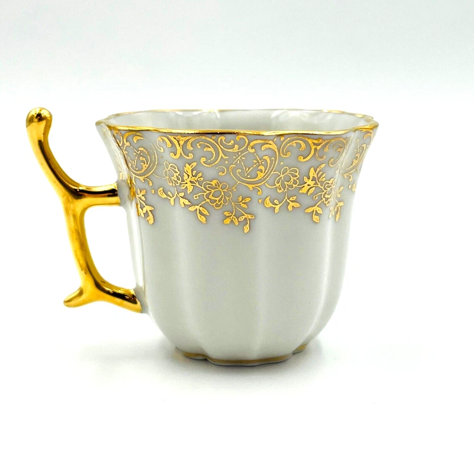 Limoges Tea Cup Floral Pattern With Gold Trim France Romance Antique Cottagecore - Image 2 of 4