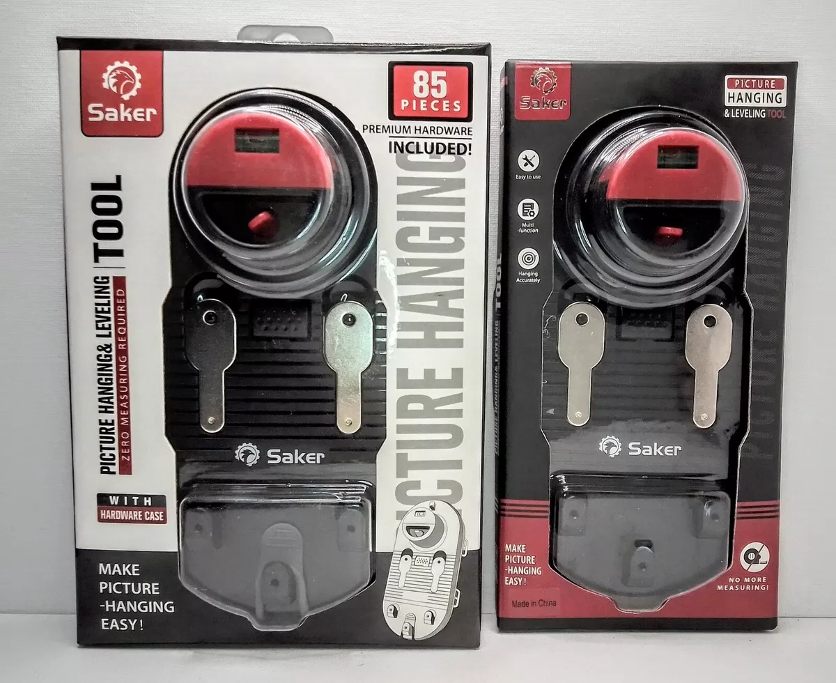 SAKER PICTURE HANGING LEVELING TOOL KIT 85 PC W HARDWARE CASE