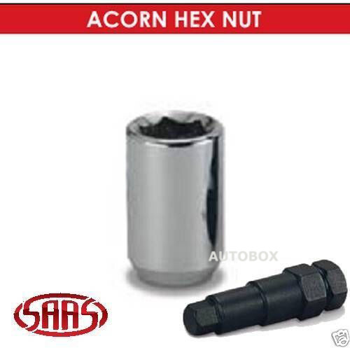 Chrome Tyre Lug Nuts + Hex Key Set of 20 12mm x 1.5 Lock Holden VT VU VX VY VZ - Picture 2 of 6