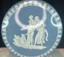 Vintage Cookie Tin Wedgewood design 1990s Round Container Atlantic Can Co.