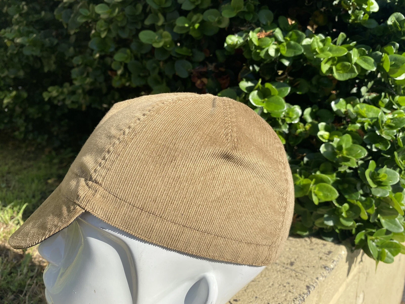 CYCLING CAP 4 PANEL CORDUROY CAMEL COLOR ANY SIZE HANDMADE