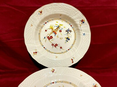 Mikasa Fine Ivory Shangri-La D1001 Set Of 7 Rimmed Soup Bowls 9 1