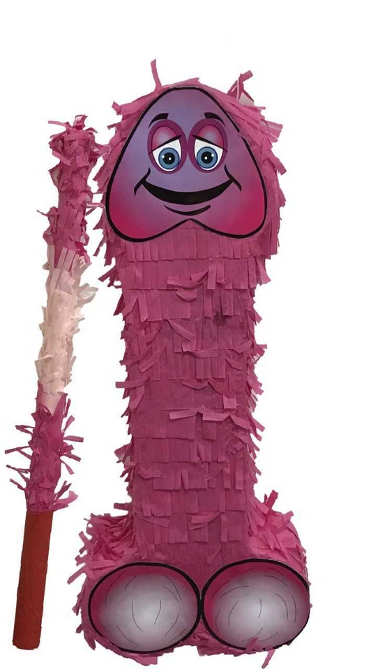 Willy Pinata Big Pink Pecker 50cm & Bash Stick Hen Night Stag Adult Party Game - Image 2 of 2