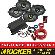 KICKER CSC684 6X8 (2 PAIRS) CAR AUDIO SPEAKERS PACKAGE+DS18 4CH AMP+8AWG KIT