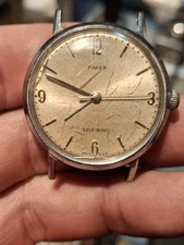 Timex Viscount 1963 Silver Tone Silver Dial Mens Vintage 1960s Automatic Self...